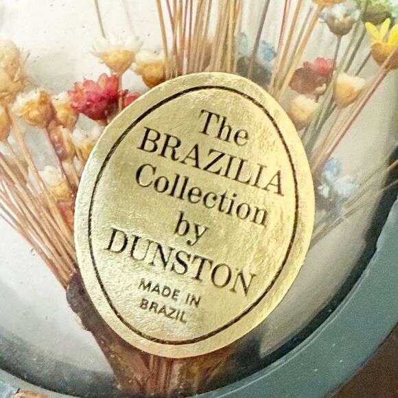 2 VTG Brazilia Collection Dunston Dried Flower Butterfly Wood Frame Oval + Round - Picture 3 of 9